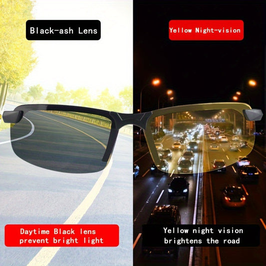 Night Vision Glasses: Dual Lens for Day and Night Driving - Suitable for Men and Women